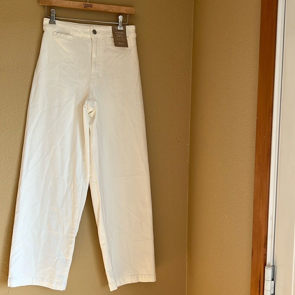 NWT Madewell Curvy Emmett Wide-Leg white Jeans 27T